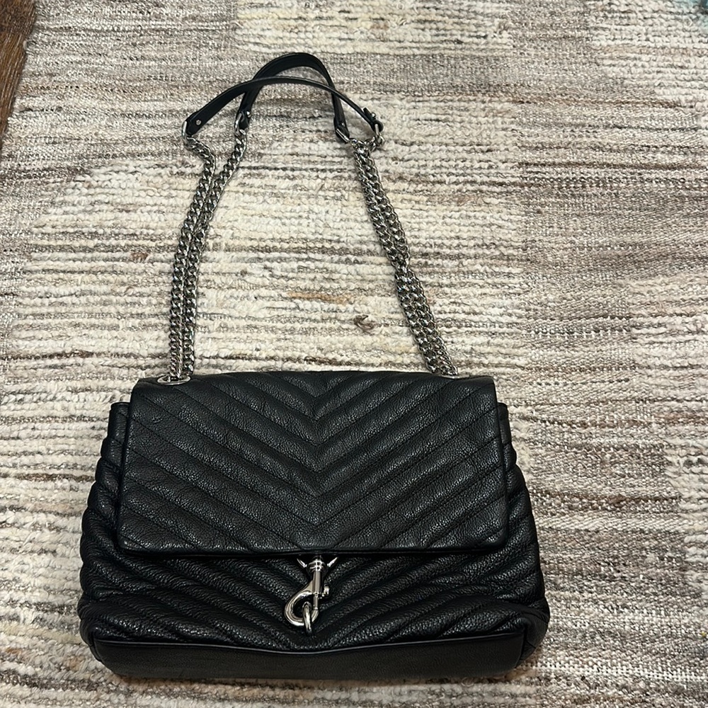 Rebecca Minkoff Black leather fall flap